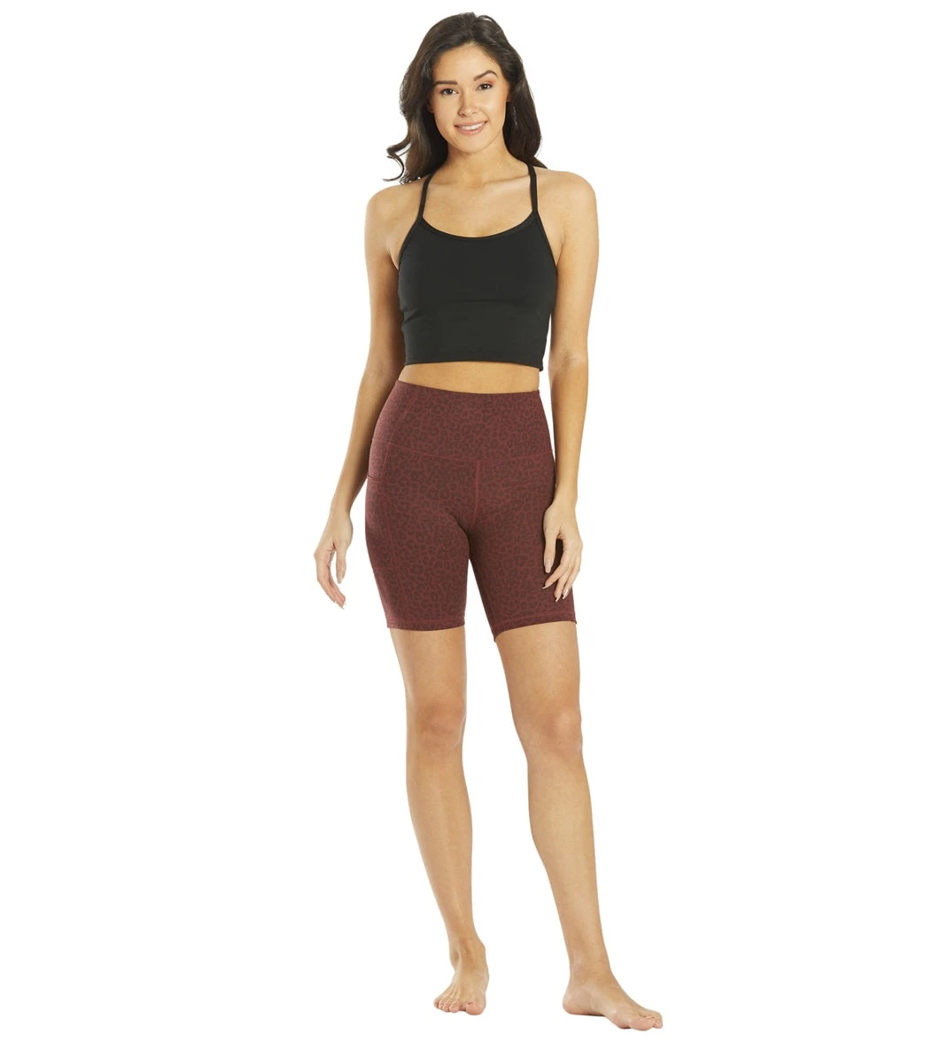 Everyday Yoga Uphold Cheetah High Waisted Biker Shorts With Pockets 7" - Image 4
