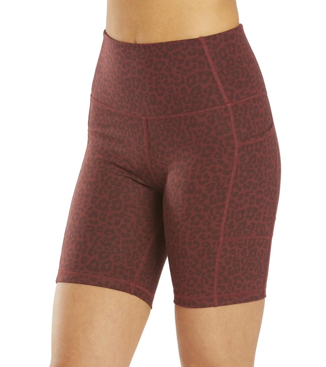 Everyday Yoga Uphold Cheetah High Waisted Biker Shorts With Pockets 7" - Image 5