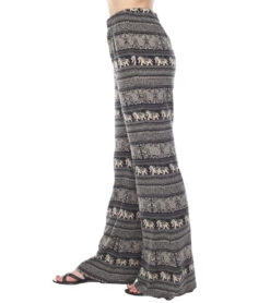 Yak & Yeti Elephant Print Pants Black/Beige