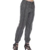 Yak & Yeti Striped Harem Jogger Lounging Pants Black