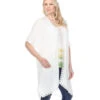 Yak & Yeti Cardigan Loose Fit Lace Trim White