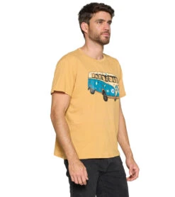 Yak & Yeti Vintage Hippie Van Life Men's T Shirt Mustard