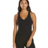 Everyday Yoga Instinct Solid Twisted Back Support Tank Black