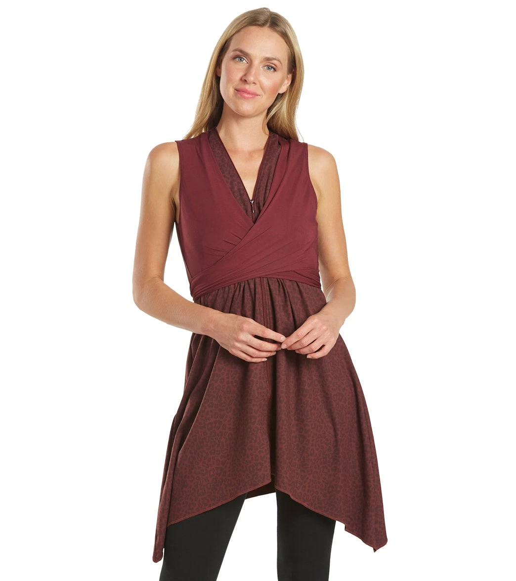 Everyday Yoga Wondrous Cheetah Wrap Dress Burgundy Cheetah - Image 7