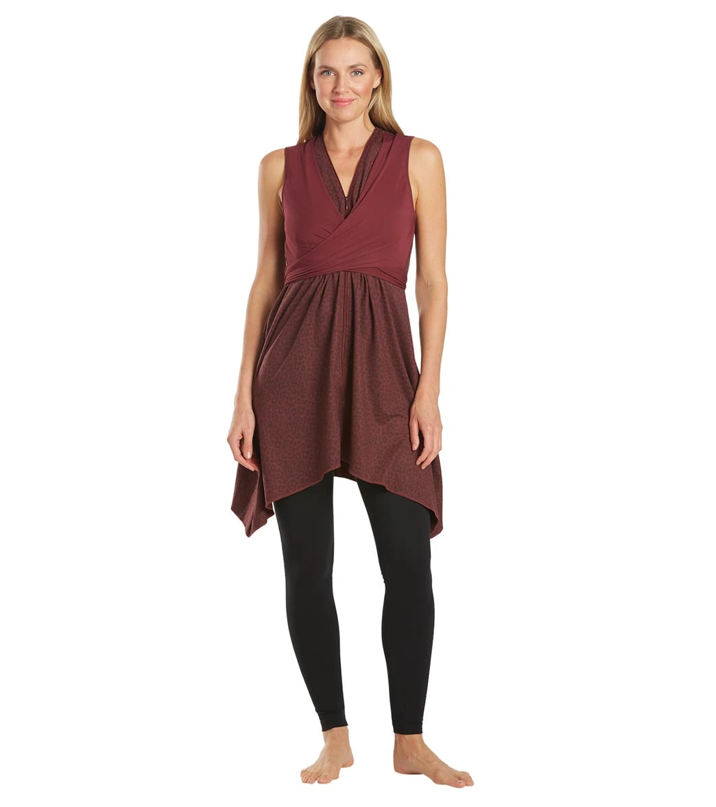 Everyday Yoga Wondrous Cheetah Wrap Dress Burgundy Cheetah - Image 4