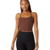 Beyond Yoga Spacedye Slim Racerback Cropped Tank Mahogany Brown Heather