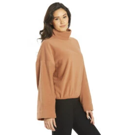 Beyond Yoga Plushfleece Back East Pullover Sepia Brown