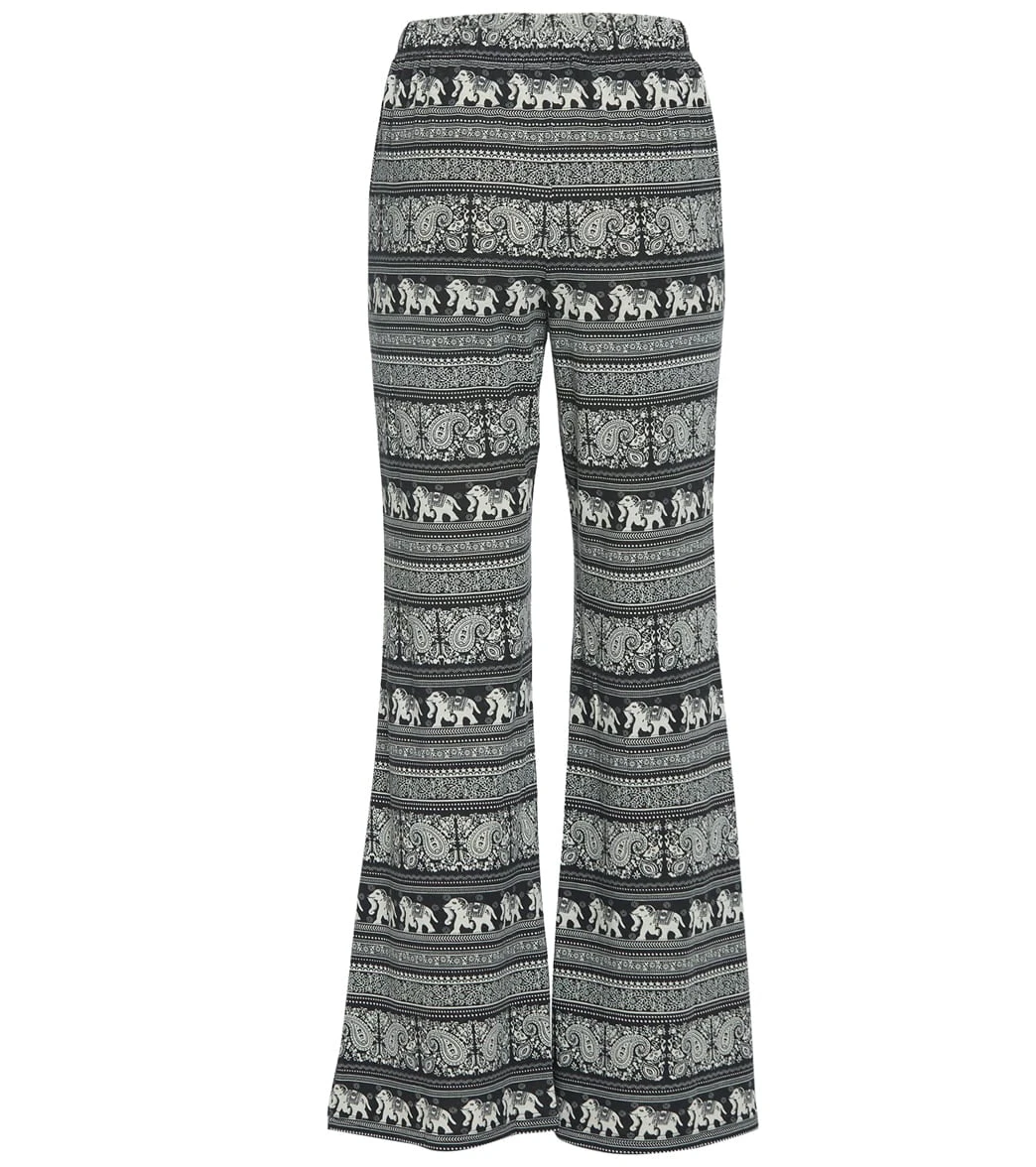 Yak & Yeti Elephant Print Yoga Pants Black/White