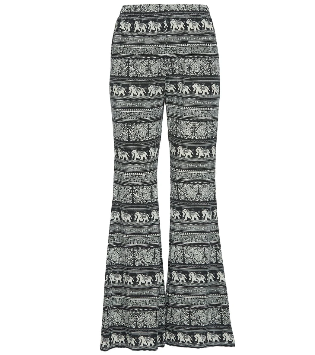 Yak & Yeti Elephant Print Yoga Pants Black/White - Image 2