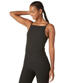 Beyond Yoga Spacedye Wide Neck Cropped Tank Darkest Night