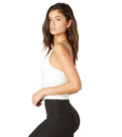 Beyond Yoga Spacedye Wide Neck Cropped Tank Cloud White