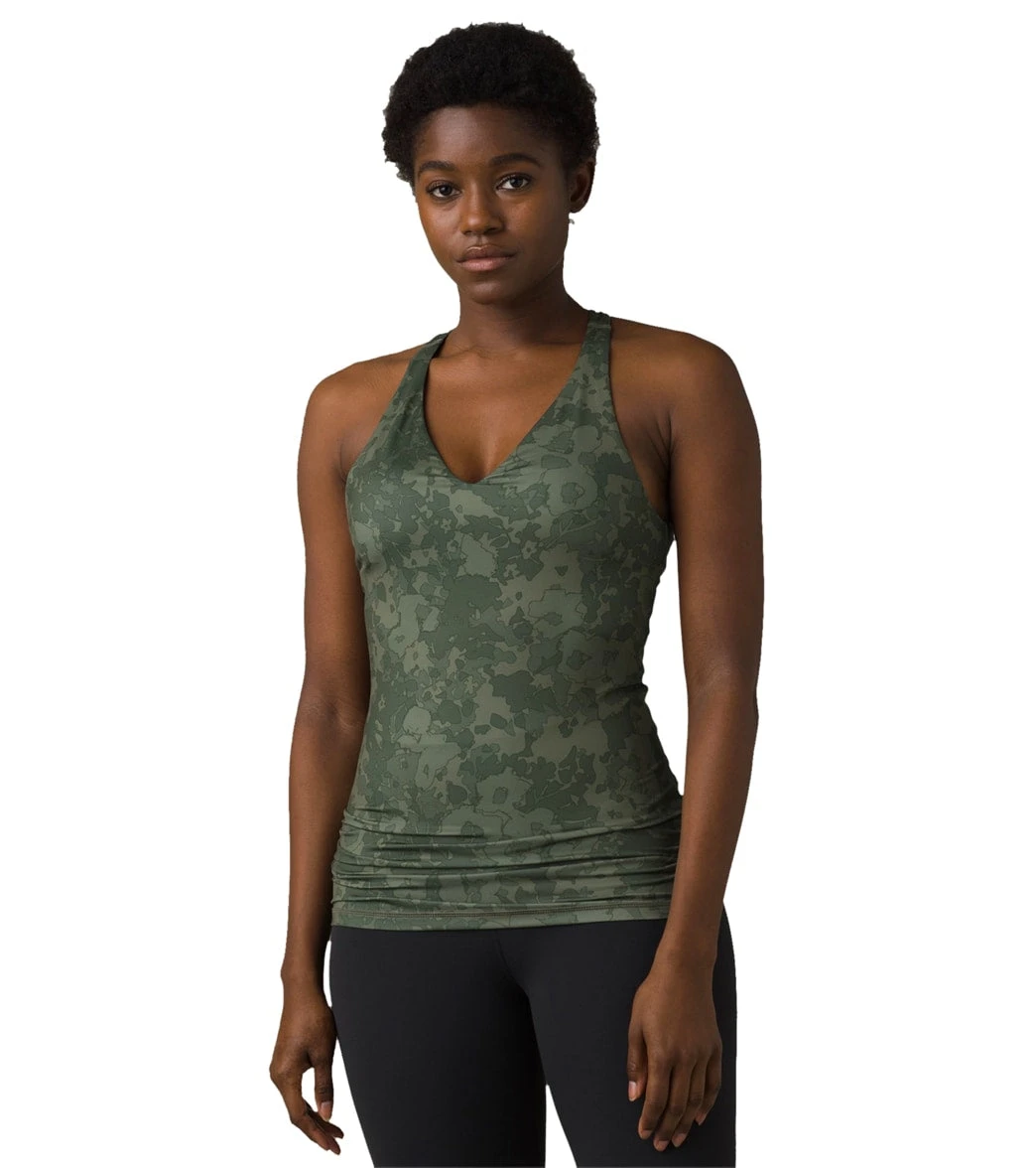 PrAna Locano Yoga Bra Tank Kale Wildflower - Image 3