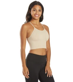 Free People Cropped Run Yoga Tank Sandshell