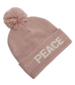 Spiritual Gangster Peace Pom Pom Beanie Rose Quartz