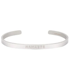 Mantraband Namaste Bold Bracelet Matte Silver
