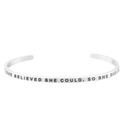 Mantraband She Believed She Could, So She Did Bracelet Silver