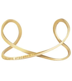 Mantraband Braver Than You Believe, Stronger Than You Feel, Smarter Than You Think Infinity Bracelet Yellow Gold