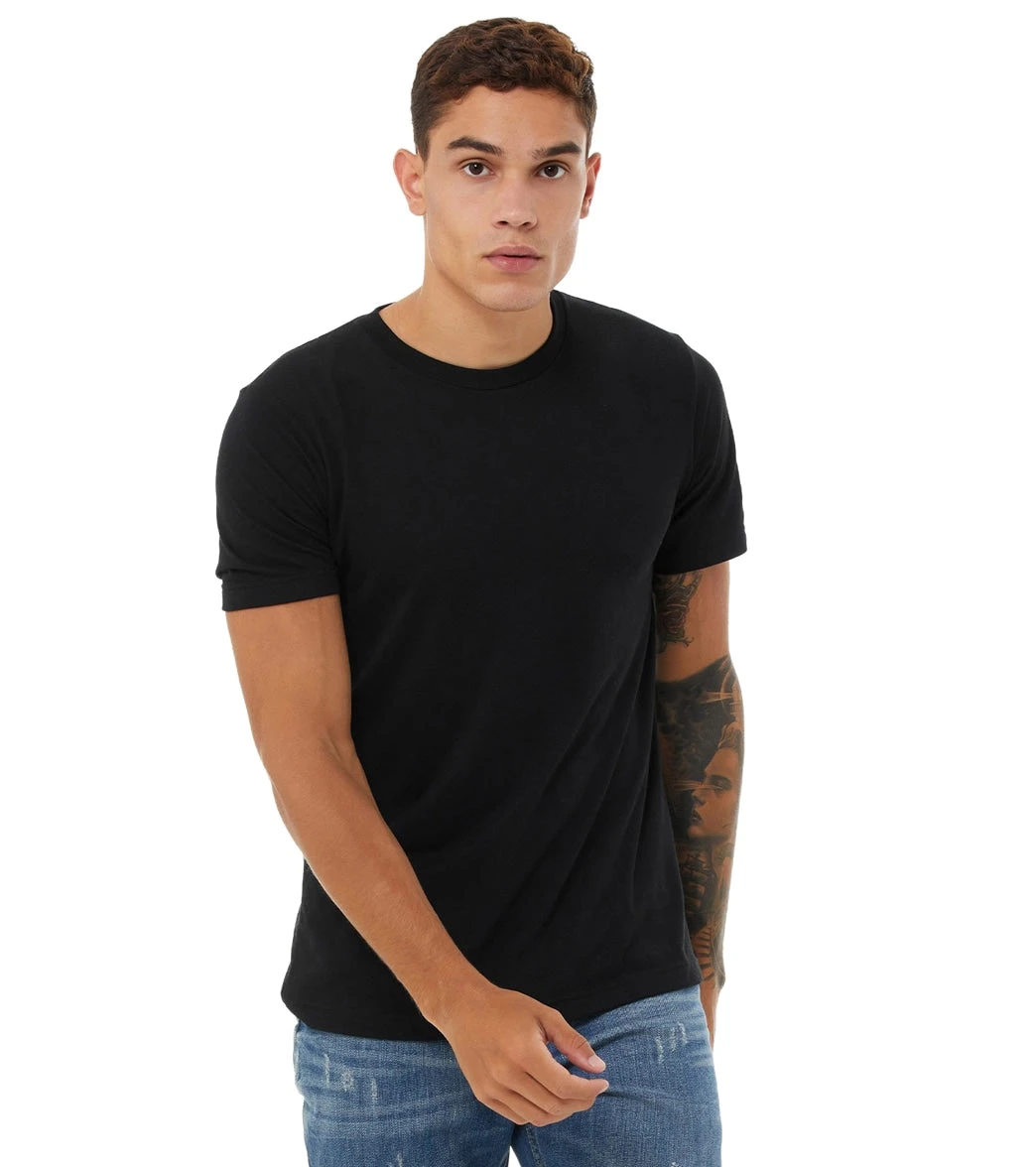 Bella + Canvas The Crew Tee Solid Black Triblend - Image 4