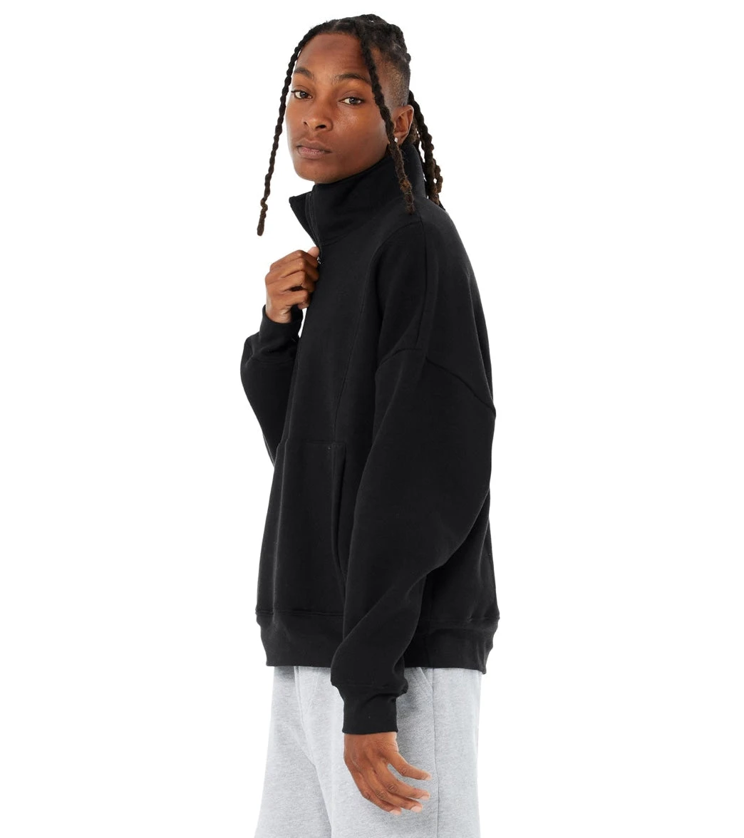 Bella + Canvas 1/2 Zip Sweatshirt Black