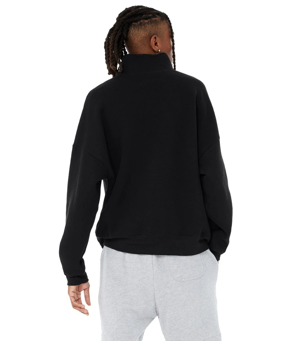 Bella + Canvas 1/2 Zip Sweatshirt Black - Image 2