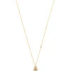 TAI Jewelry Simple Chain Necklace With CZ Hamsa Charm And CZ Accent