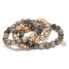 Zenzii Iridescent Beaded Stretch Bracelet Gray
