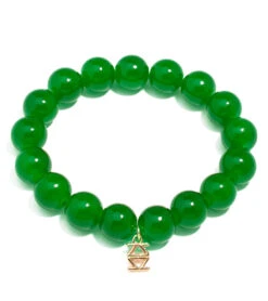 Zenzii Glass Bead Stretch Bracelet Emerald