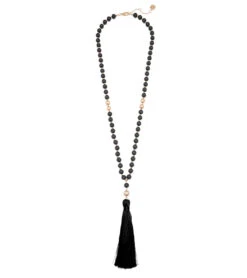 Zenzii Matte Beaded Necklace With Tassel