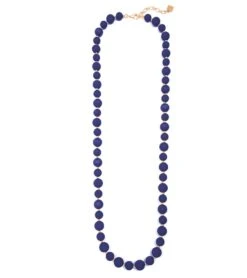 Zenzii Chunky Matte Beaded Long Necklace Navy