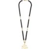 Zenzii Porcelain & Resin Beaded Pendant Necklace Black