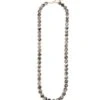 Zenzii Iridescent Beaded Long Necklace Gray