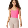 Beyond Yoga Spacedye Slim Racerback Cropped Tank Electric Pink Heather