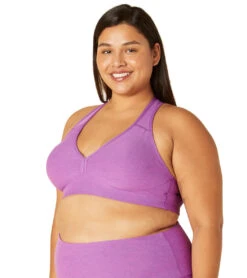 Beyond Yoga Plus Spacedye Lift Your Spirits Bra Bright Iris Heather