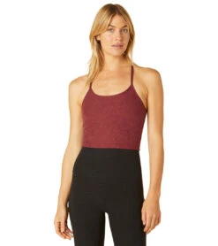 Beyond Yoga Spacedye Slim Racerback Cropped Tank Port Wine-Ruby