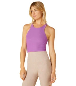 Beyond Yoga Focus Cropped Tank Bright Iris Heather