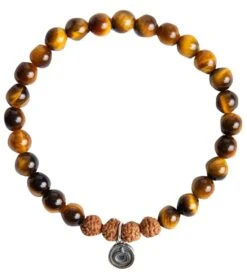 Mala Collective I Am Connected Bracelet Tiger’s Eye, Rudraksha