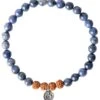 Mala Collective I Am Courageous Bracelet African Blue Stone, Rudraksha