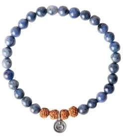 Mala Collective I Am Courageous Bracelet African Blue Stone, Rudraksha