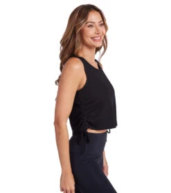 Onzie Side Tie Tank Black Core Rib