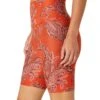 Beyond Yoga Spacedye Printed High Waisted Biker Shorts Chai Paprika Paisley