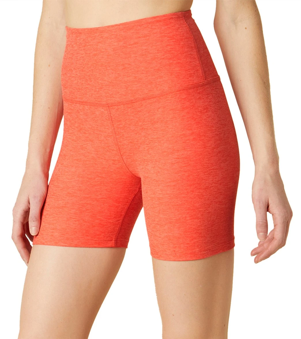 Beyond Yoga Spacedye Keep Pace Biker Shorts Fresh Coral Heather