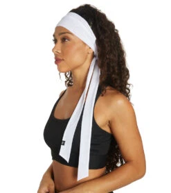 Alo Yoga Fresh Mesh Tie Headband White