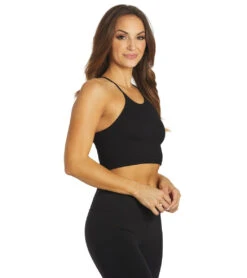 Free People Cropped Run Yoga Tank Black