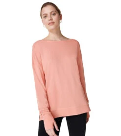 Sweaty Betty After Class Cross Back Sweatshirt Bloom Pink