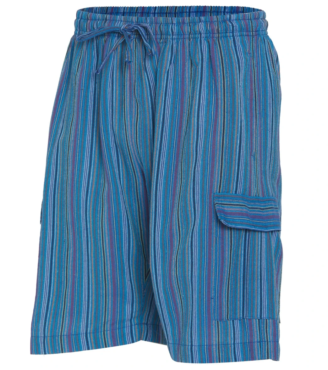 Yak & Yeti Men's Striped Shorts With Pockets Blue
