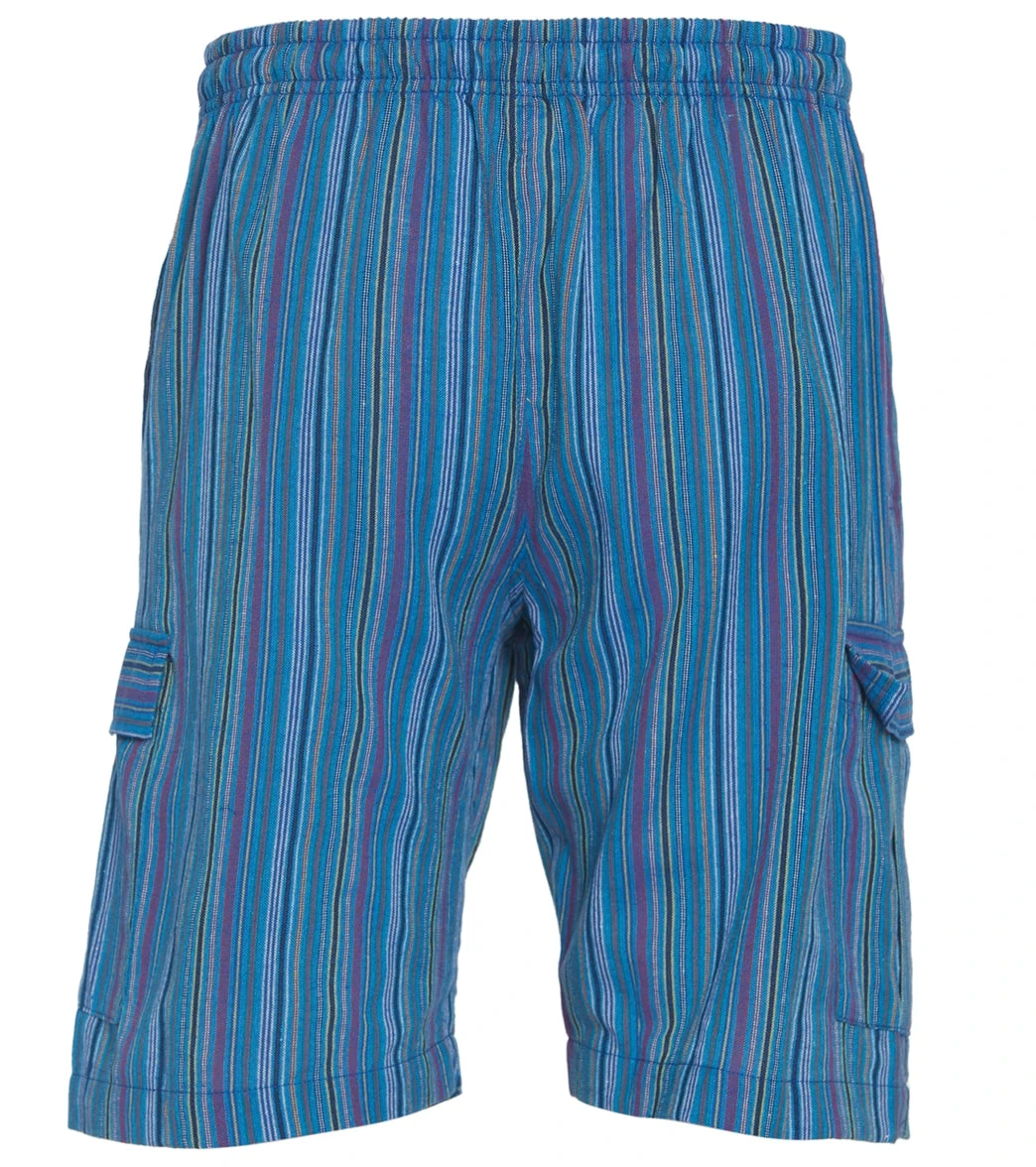 Yak & Yeti Men's Striped Shorts With Pockets Blue - Image 2