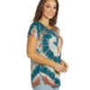 Yak & Yeti Spiral Tie Dye Loose Fit Tee Teal