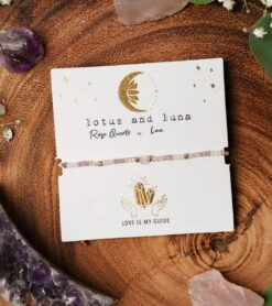 Lotus And Luna Love Rose Quartz Goddess Bracelet Pink/White
