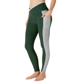 Beyond Yoga Spacedye On Block High Waisted Midi Leggings Forest Green-Silver Mist Colorblock