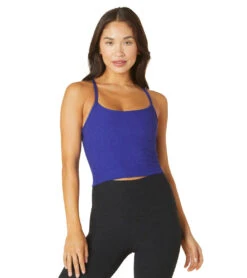 Beyond Yoga Spacedye Slim Racerback Cropped Tank Sapphire Blue Heather